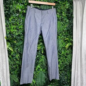 BONOBOS Tailored Dress Pants Men's 30/32 Gray Blue Italian Wool Blend Flat  3289